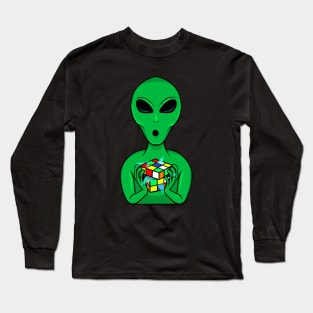 Alien - Rubik's Cube Inspired Design for people who know How to Solve a Rubik's Cube Long Sleeve T-Shirt